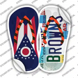 OH Flag|Browns Strip Art Novelty Flip Flops Sticker Decal Small