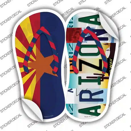 AZ Flag|Arizona Strip Art Novelty Flip Flops Sticker Decal Small