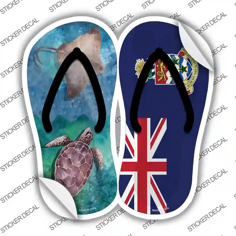 Stingray and Turtle|Cayman Islands Flag Novelty Flip Flops Sticker Decal Small