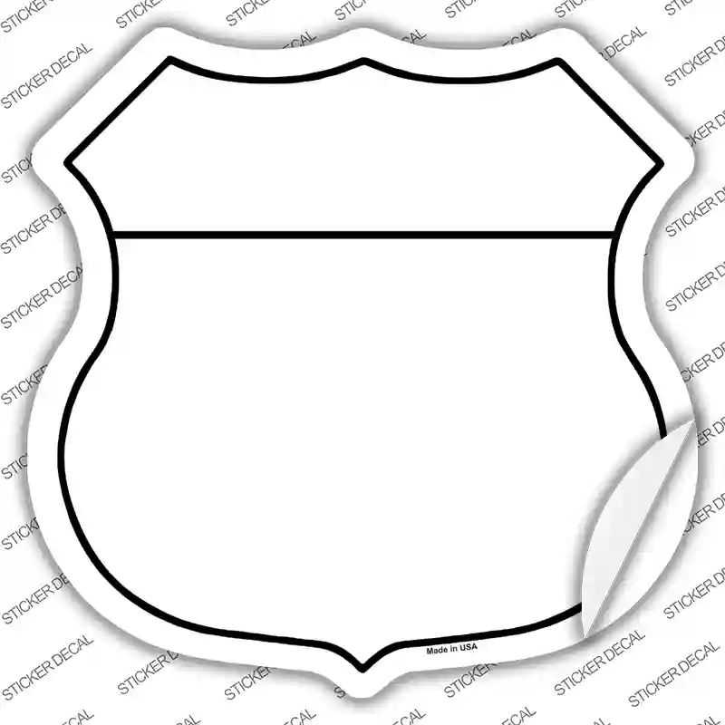 White Novelty Highway Shield Sticker Decal