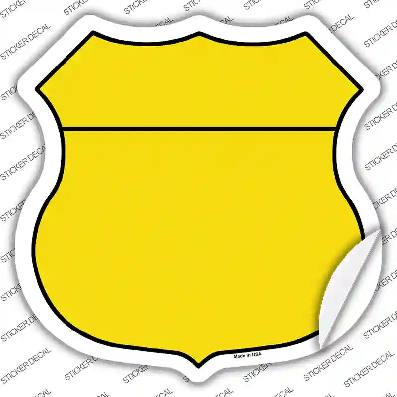 Yellow Novelty Highway Shield Sticker Decal