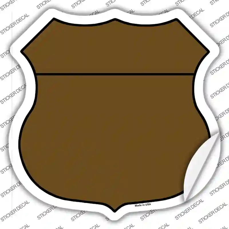 Brown Novelty Highway Shield Sticker Decal