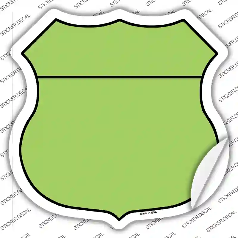 Lime Green Novelty Highway Shield Sticker Decal