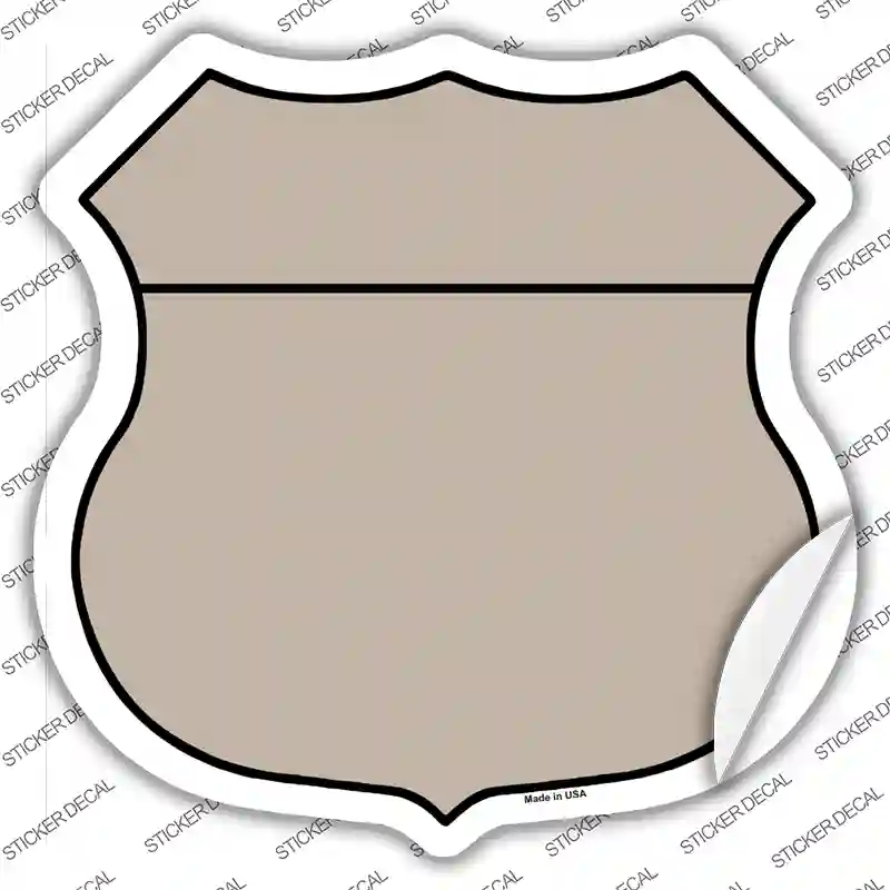 Tan Novelty Highway Shield Sticker Decal