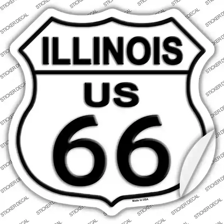 Illinois Route 66 Novelty Highway Shield Sticker Decal