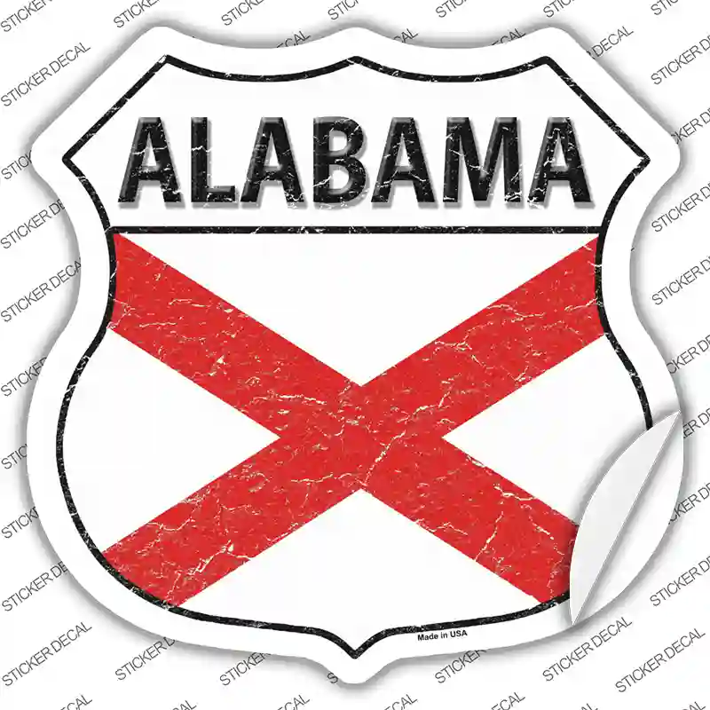 Alabama Flag Novelty Highway Shield Sticker Decal