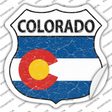 Colorado Flag Novelty Highway Shield Sticker Decal