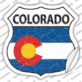 Colorado Flag Novelty Highway Shield Sticker Decal