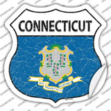 Connecticut Flag Novelty Highway Shield Sticker Decal