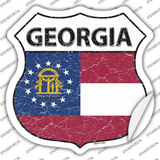 Georgia State Flag Novelty Highway Shield Sticker Decal