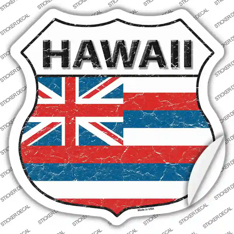 Hawaii Flag Novelty Highway Shield Sticker Decal