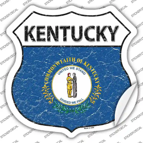 Kentucky Flag Novelty Highway Shield Sticker Decal