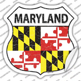 Maryland Flag Novelty Highway Shield Sticker Decal
