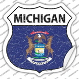Michigan Flag Novelty Highway Shield Sticker Decal