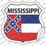 Mississippi Flag Novelty Highway Shield Sticker Decal