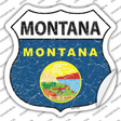 Montana Flag Novelty Highway Shield Sticker Decal