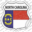 North Carolina Flag Novelty Highway Shield Sticker Decal