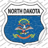 North Dakota Flag Novelty Highway Shield Sticker Decal