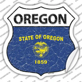 Oregon Flag Novelty Highway Shield Sticker Decal