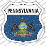 Pennsylvania Flag Novelty Highway Shield Sticker Decal