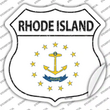 Rhode Island Flag Novelty Highway Shield Sticker Decal