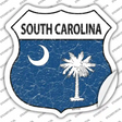 South Carolina Flag Novelty Highway Shield Sticker Decal