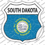 South Dakota Flag Novelty Highway Shield Sticker Decal