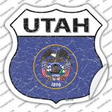 Utah Flag Novelty Highway Shield Sticker Decal
