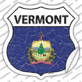 Vermont Flag Novelty Highway Shield Sticker Decal