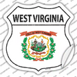 West Virginia Flag Novelty Highway Shield Sticker Decal