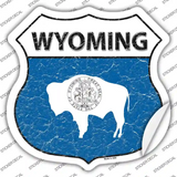Wyoming Flag Novelty Highway Shield Sticker Decal