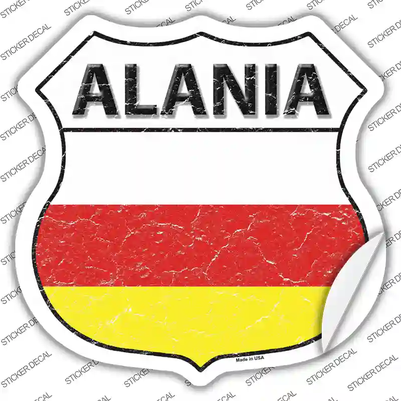 Alania Flag Novelty Highway Shield Sticker Decal
