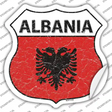 Albania Flag Novelty Highway Shield Sticker Decal