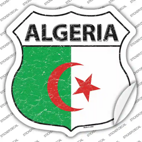 Algeria Flag Novelty Highway Shield Sticker Decal