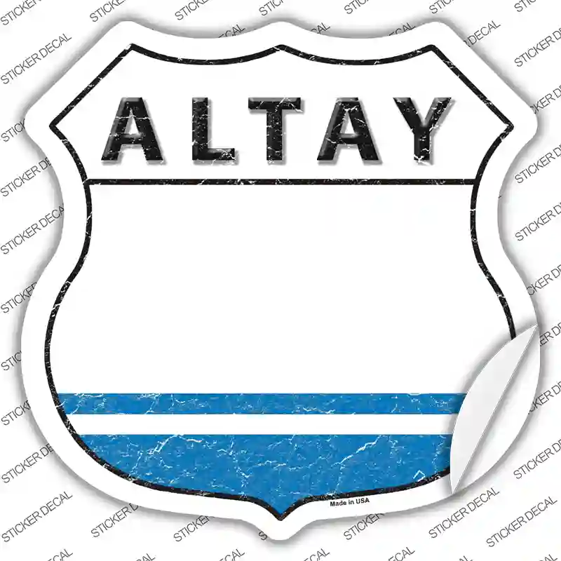 Altay Flag Novelty Highway Shield Sticker Decal