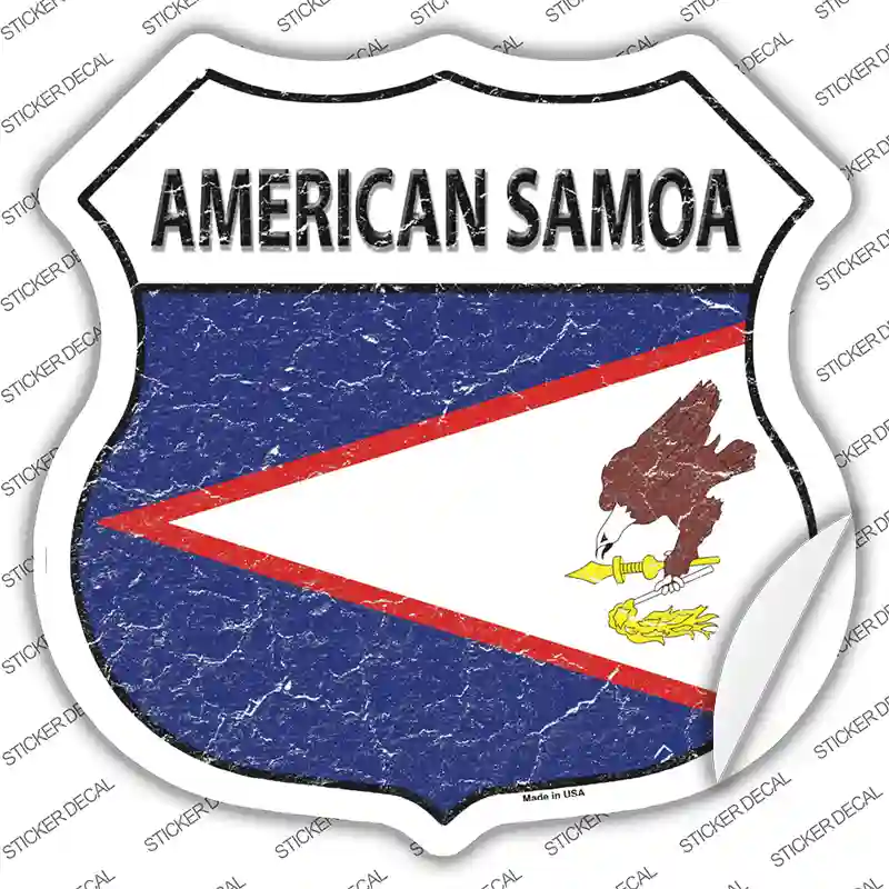 American Samoa Flag Novelty Highway Shield Sticker Decal