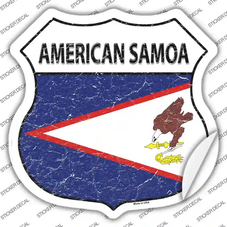 American Samoa Flag Novelty Highway Shield Sticker Decal