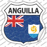 Anguilla Flag Novelty Highway Shield Sticker Decal
