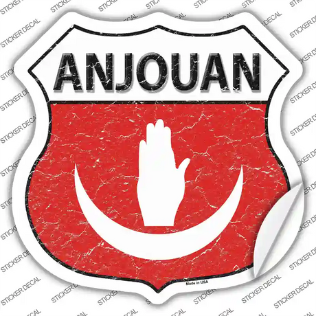 Anjouan Flag Novelty Highway Shield Sticker Decal