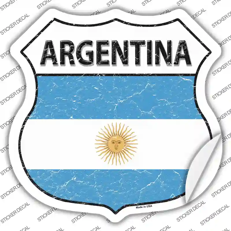 Argentina Flag Novelty Highway Shield Sticker Decal