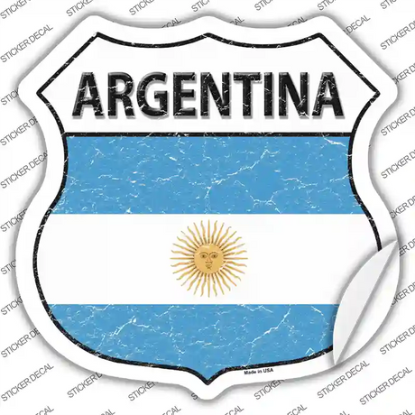 Argentina Flag Novelty Highway Shield Sticker Decal