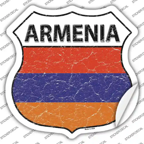Armenia Flag Novelty Highway Shield Sticker Decal