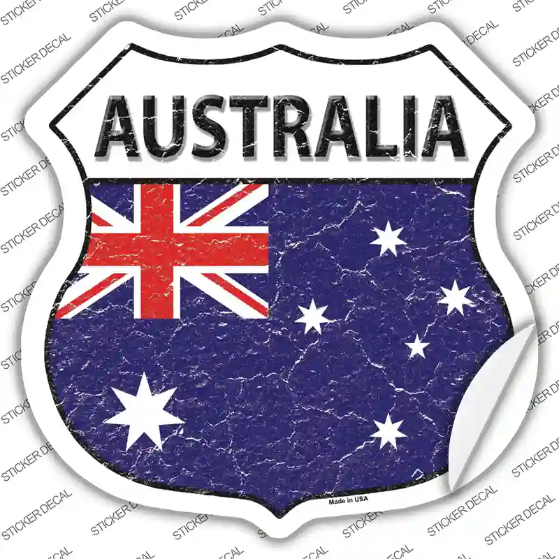 Australia Flag Novelty Highway Shield Sticker Decal