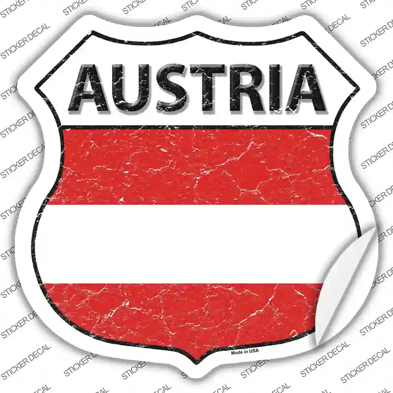 Austria Flag Novelty Highway Shield Sticker Decal