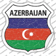 Azerbaijan Flag Novelty Highway Shield Sticker Decal