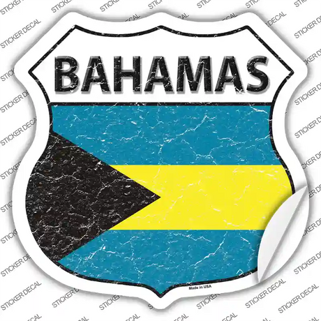 Bahamas Flag Novelty Highway Shield Sticker Decal