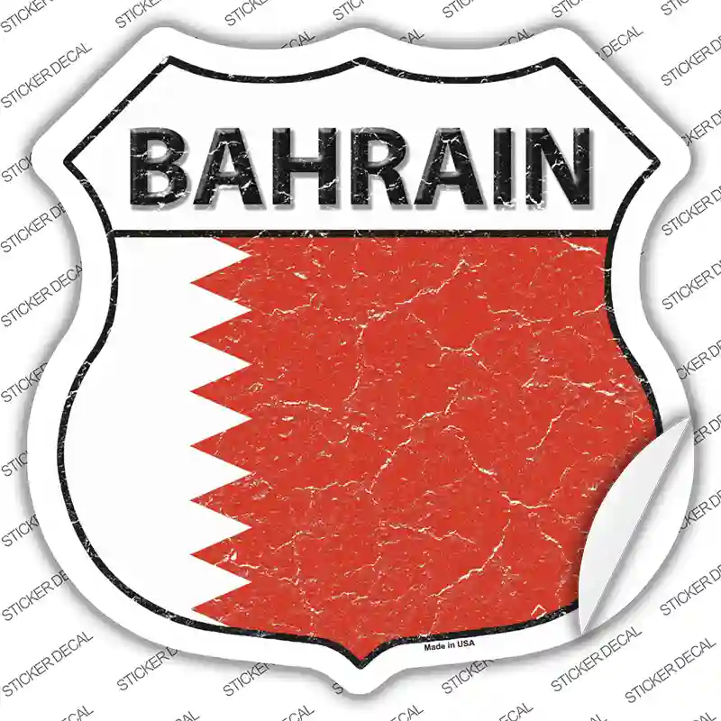 Bahrain Flag Novelty Highway Shield Sticker Decal