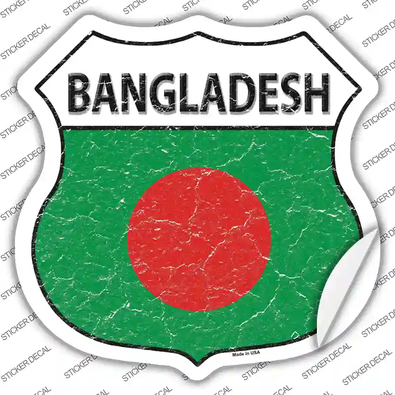 Bangladesh Flag Novelty Highway Shield Sticker Decal