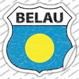Belau Flag Novelty Highway Shield Sticker Decal