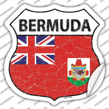 Bermuda Flag Novelty Highway Shield Sticker Decal
